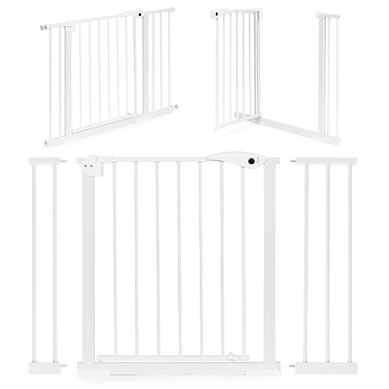 Barrière de sécurité 74-105 cm pour escaliers et portes panneaux additionnels en acier blanc ECOTOYS