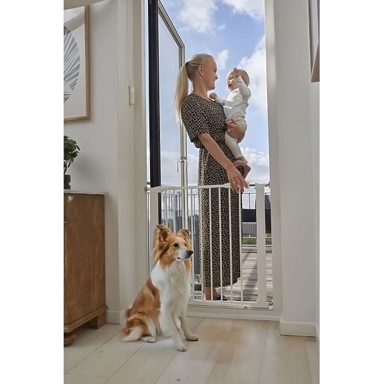 Barrière de sécurité 74-105 cm pour escaliers et portes panneaux additionnels en acier blanc ECOTOYS