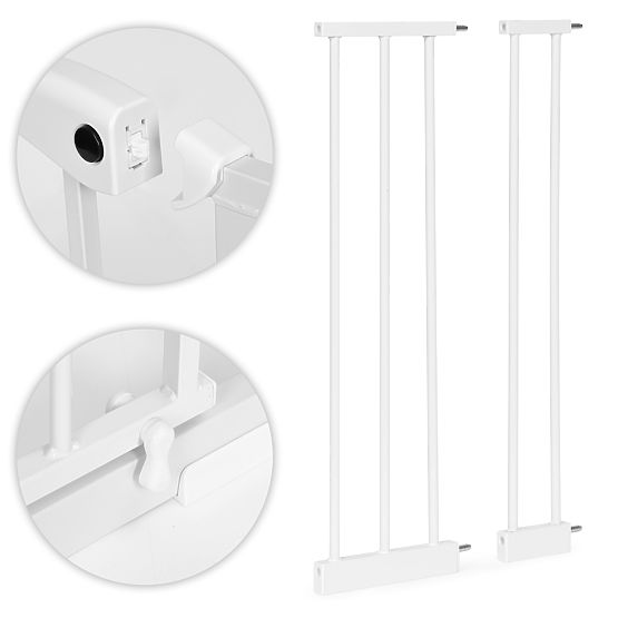 Barrière de sécurité 74-105 cm pour escaliers et portes panneaux additionnels en acier blanc ECOTOYS