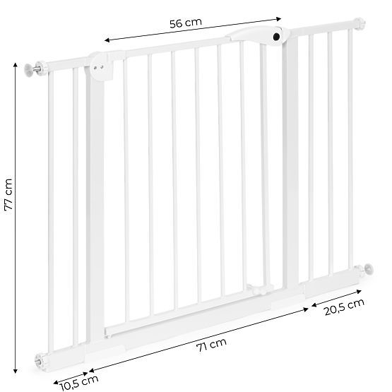Barrière de sécurité 74-105 cm pour escaliers et portes panneaux additionnels en acier blanc ECOTOYS