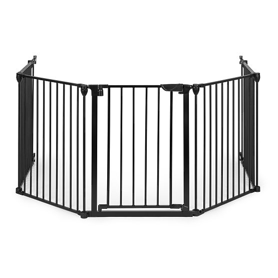 Barrière, parc, barrière de protection pour enfants et animaux, 5 panneaux, 60 cm, métal, noir, ECOT