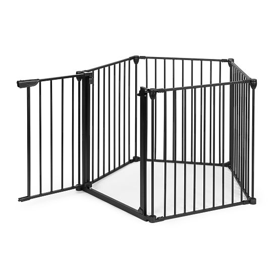 Barrière, parc, barrière de protection pour enfants et animaux, 5 panneaux, 60 cm, métal, noir, ECOT