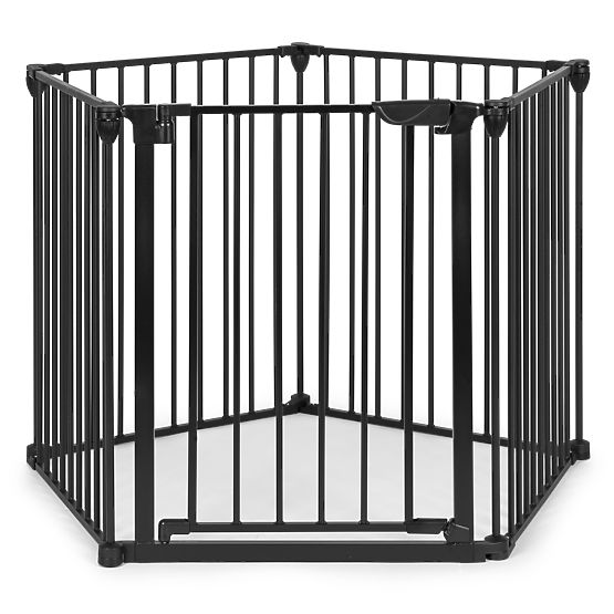 Barrière, parc, barrière de protection pour enfants et animaux, 5 panneaux, 60 cm, métal, noir, ECOT
