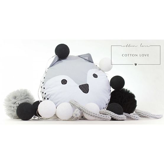 Bavlněné svítící LED kuličky Cotton Balls - černo-bílé