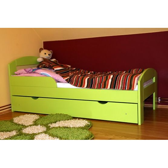 BAZAR Bébé lit avec stockage espace Timi - vert - dimension pour matelas 180x80cm