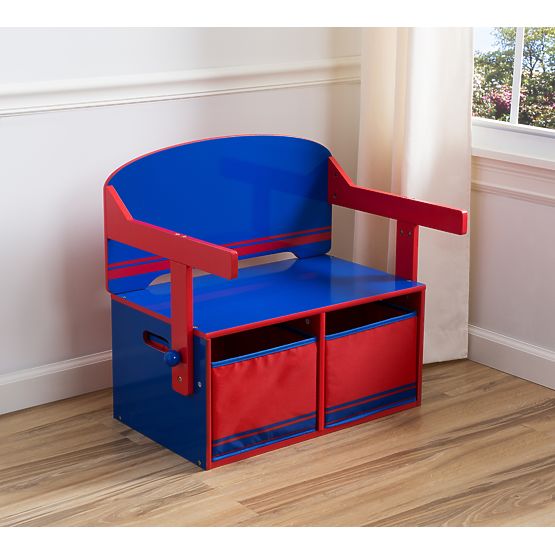 Bébé banc avec stockage espace bleu - rouge