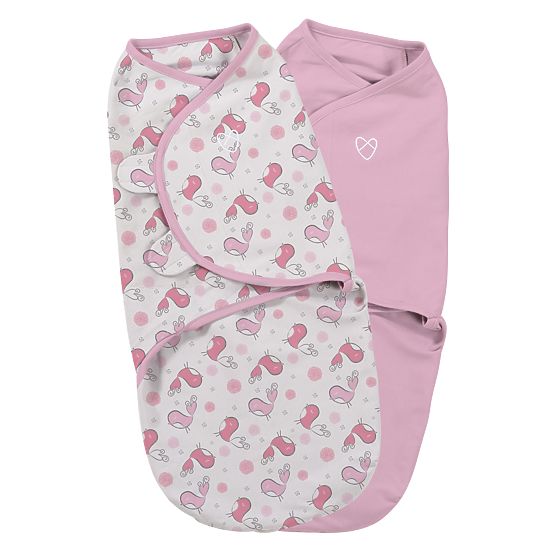 Bébé couverture SwaddleMe S rose / oiseaux 2ks