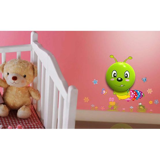 Bébé de nuit lampe avec autocollant chenille