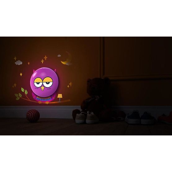 Bébé de nuit lampe avec autocollant jeune hibou