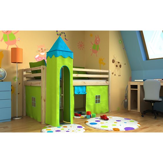Bébé l’élevé lit Gabi avec tours - pin