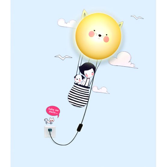 Bébé lampe avec autocollant volant baby girl