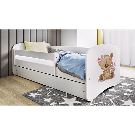 Lit pour enfant avec barrière Ourbaby -Ourson - blanc