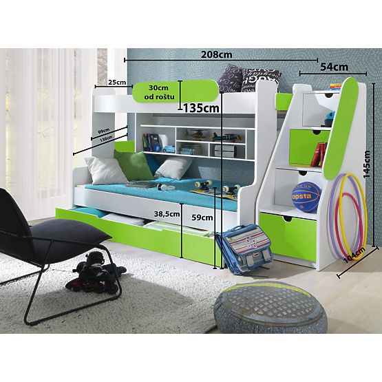 Bébé loft lit Segan vert