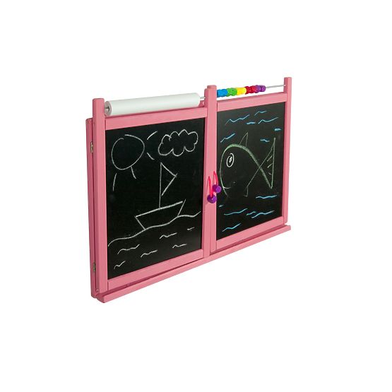 Tableau magnétique / craie pour enfants sur le mur - rose