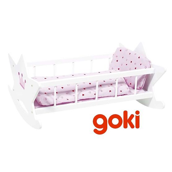 Berceau en bois Goki pour poupées avec couettes