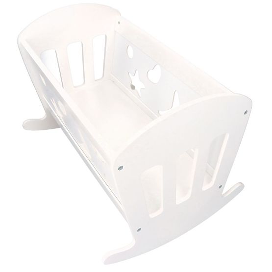 Berceau en bois pour poupées avec couettes
