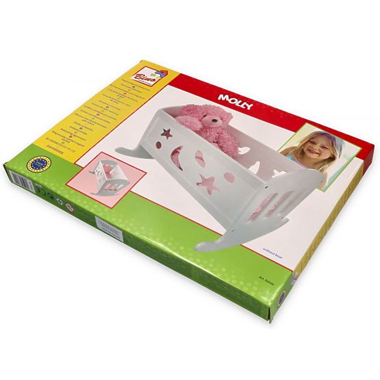 Berceau en bois pour poupées avec couettes