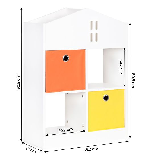 Bibliothèque de maison avec boîtes de rangement