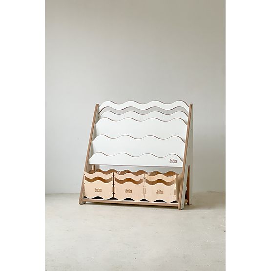Bibliothèque et étagère à jouets WAVE M - blanc