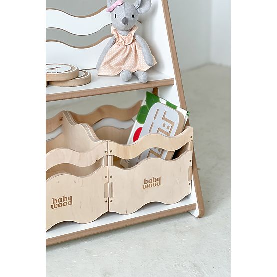 Bibliothèque et étagère à jouets WAVE M - blanc