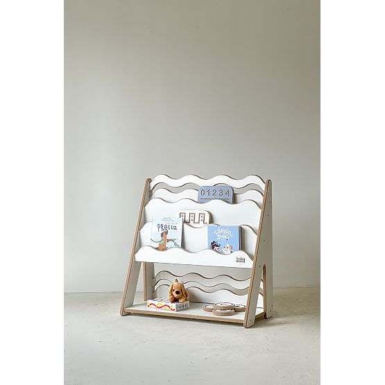 Bibliothèque et étagère à jouets WAVE M - blanc
