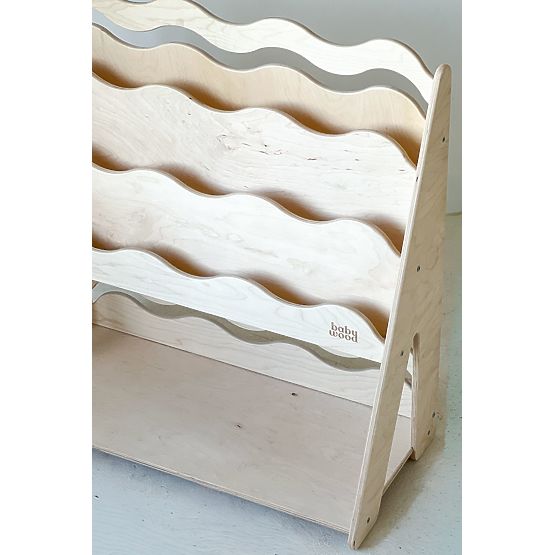 Bibliothèque et étagère à jouets WAVE M - naturel