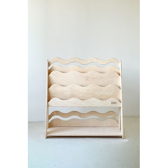 Bibliothèque et étagère à jouets WAVE M - naturel