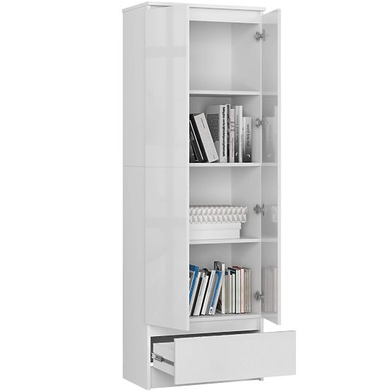 BIBLIOTHÈQUE FERMÉE R60 2D 1SZ CLP PK BLANC/ BLANC BRILLANT