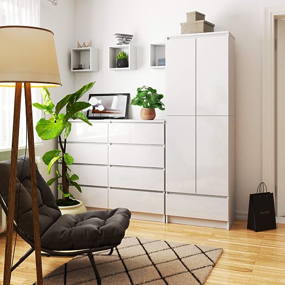 BIBLIOTHÈQUE FERMÉE R60 2D 1SZ CLP PK BLANC/ BLANC BRILLANT