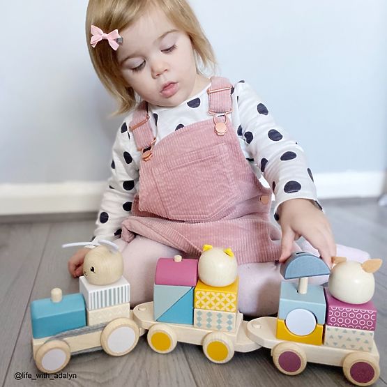 Bigjigs Baby Train en bois avec animaux - emballage endommagé