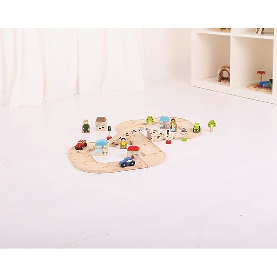 Bigjigs Rail Piste de voiture en forme de huit en bois