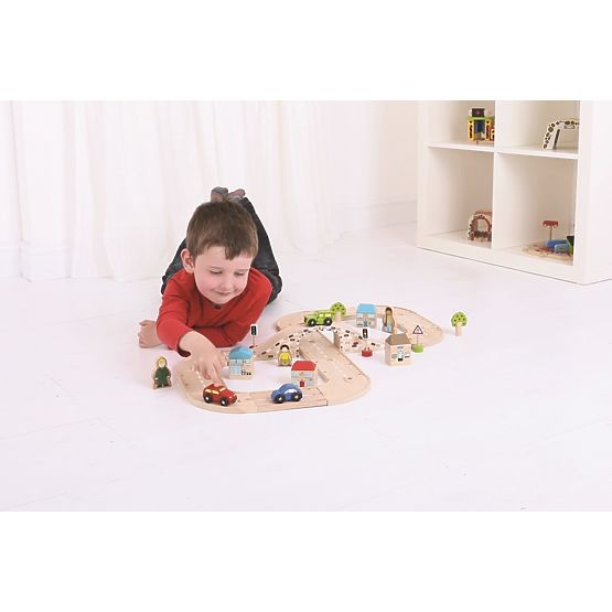 Bigjigs Rail Piste de voiture en forme de huit en bois