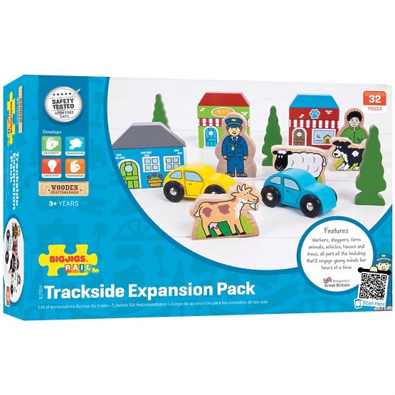 Bigjigs Rail Grand ensemble d'accessoires de voie ferrée en bois