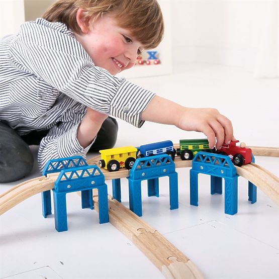 Bigjigs Rail Rails en bois pour la construction de ponts