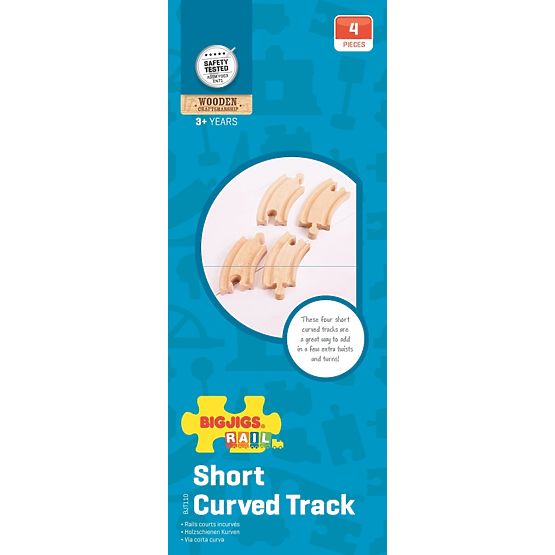 Bigjigs Rail Rail circulaire court 10 cm 4 pcs