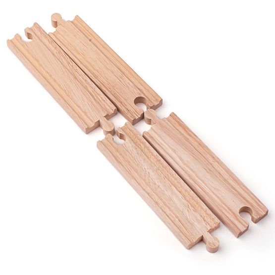 Bigjigs Rail Longs rails droits 21 cm 4 pcs