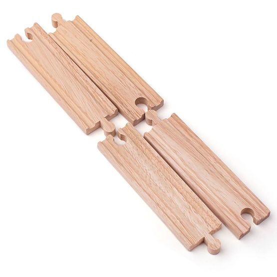 Bigjigs Rail Longs rails droits 21 cm 4 pcs