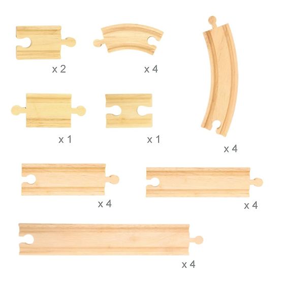 Bigjigs Rail Rails en bois lot de 24 pièces