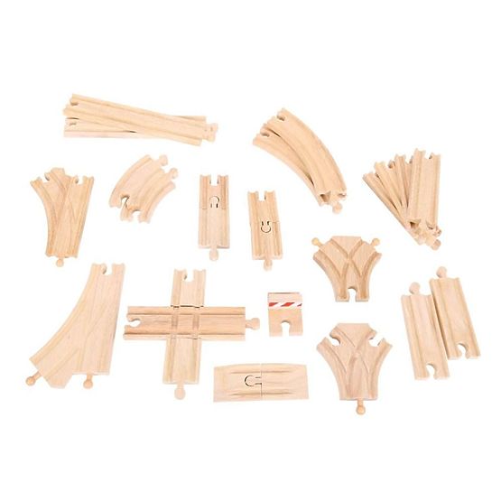 Bigjigs Rail Ensemble de Rails en Bois 25 Pièces