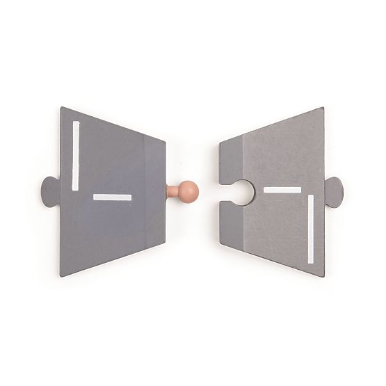 Bigjigs Rail Voie ferrée en bois avec route de campagne 80 pièces