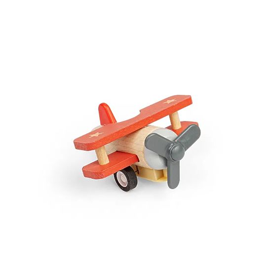 Bigjigs Toys Avion en bois à remonter Biplan 1 pièce