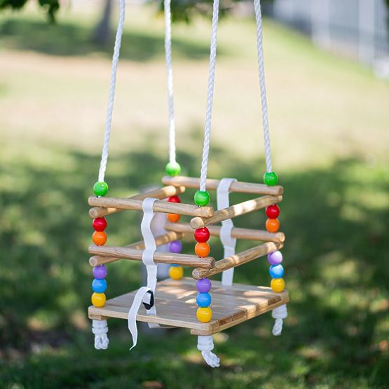 Bigjigs Toys Balançoire à perles en bois