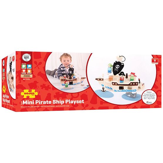 Bigjigs Toys Bateau Pirate avec Pirates