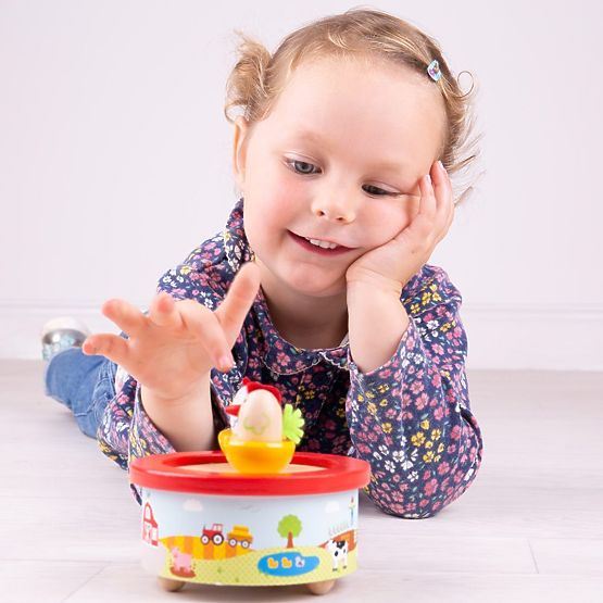 Bigjigs Toys Boîte à musique en bois Ferme