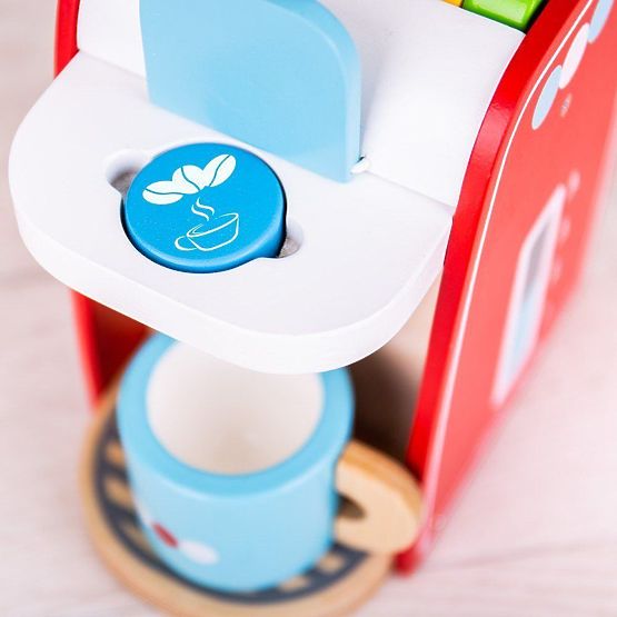 Bigjigs Toys Cafetière en bois rouge