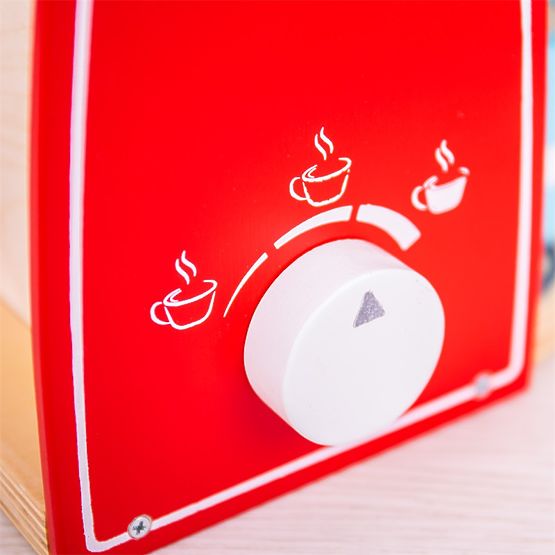 Bigjigs Toys Cafetière en bois rouge