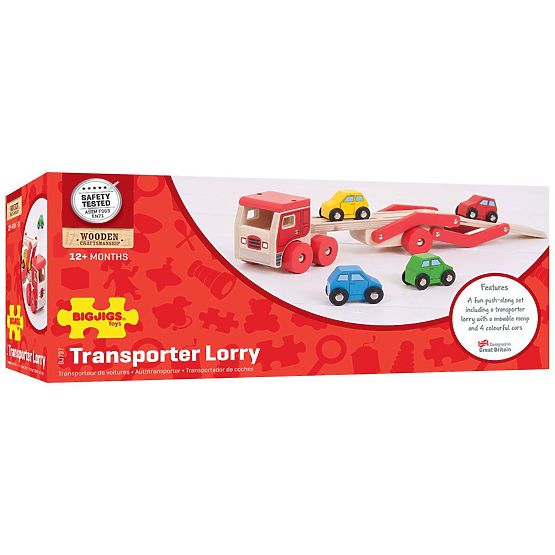 Bigjigs Toys Camion en bois avec voitures