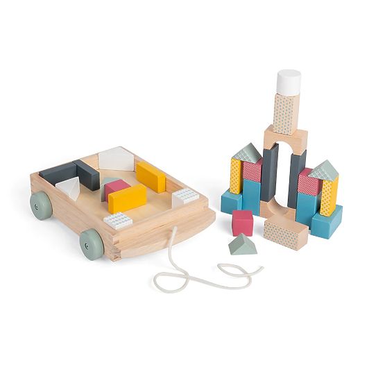 Bigjigs Toys Chariot avec blocs en bois