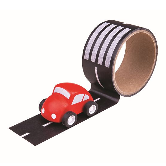 Bigjigs Toys Ruban adhésif route avec petite voiture