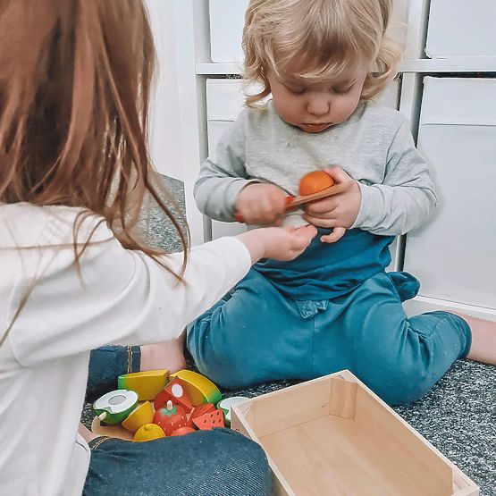 Bigjigs Toys Couper des fruits dans une boîte